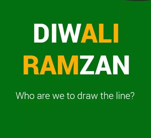 SirJadeja's tweet photo. Ramzan Has Ram,Diwali Has Ali - Who Are We To Draw The Line?
Let's Unite And Work Together To Make India Greatest In The World. #HappyDiwali https://t.co/wNFsP7NhrE