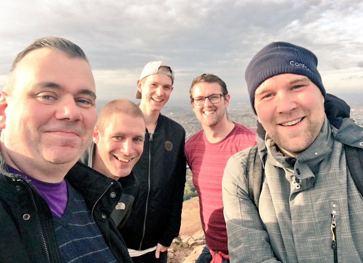 CiaranMcNulty's tweet image. The walk up to Arthur&apos;s Seat was a good way to burn off hangovers #scotphp16