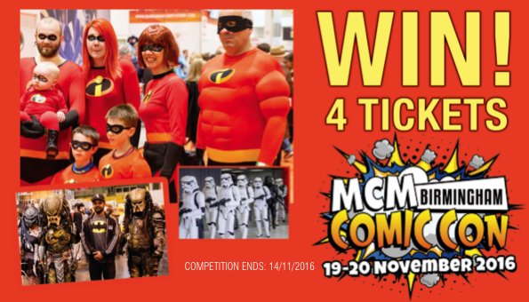 WhatsOnBrum's tweet image. #WIN!
4 TICKETS to @MCMComicCon at @thenec 19-20 Nov. Simply RT before 14/11 to enter!