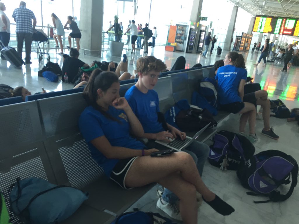 wsccscswimcamp's tweet photo. @WatfordSC @CheshamSC Our flight (IBS3907) at Fuerteventura has been delayed. Not sure re dept. but kids happy as thought of day off sch tmz https://t.co/sOt9ICJeP1