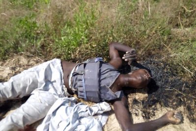 Troops deployed behind IDP camp, Maiduguri, intercepted & killed a male suicide bomber who had attempted to sneak through the troops to the IDP camp.