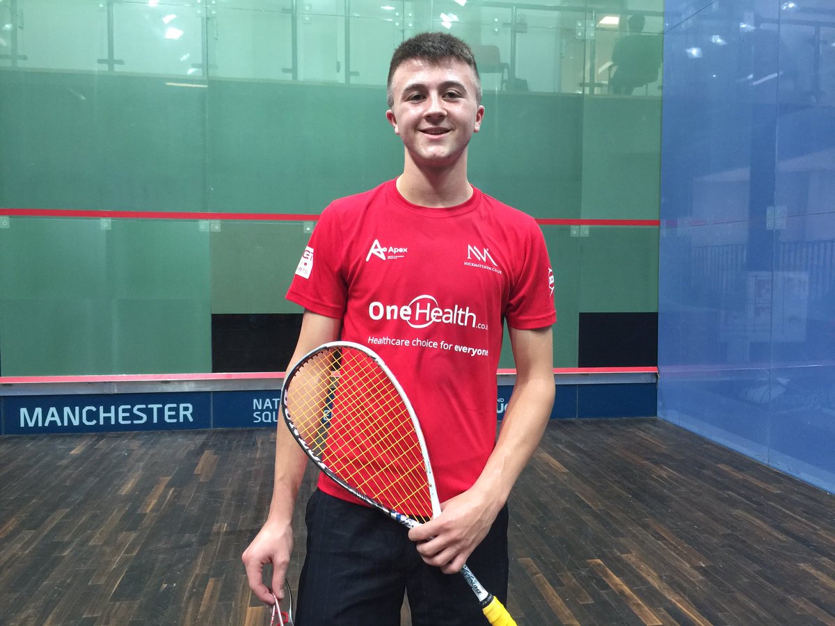 BJCsquash's tweet photo. Top seed Nick Wall (York) triumphs over [9/17] Jared Carter (Hants) at #BJC2016 B17 Final - 11/2, 11-7, 11-3 (21m) https://t.co/vGOXsXc5SJ