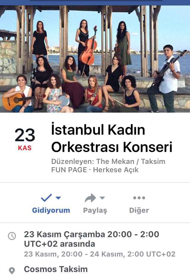 hezinle's tweet photo. İstanbul kadın orkestrası konseri , #themekan #taksim #cosmos#taksim 23kasım saat 20 https://t.co/b3TEB4Lx54