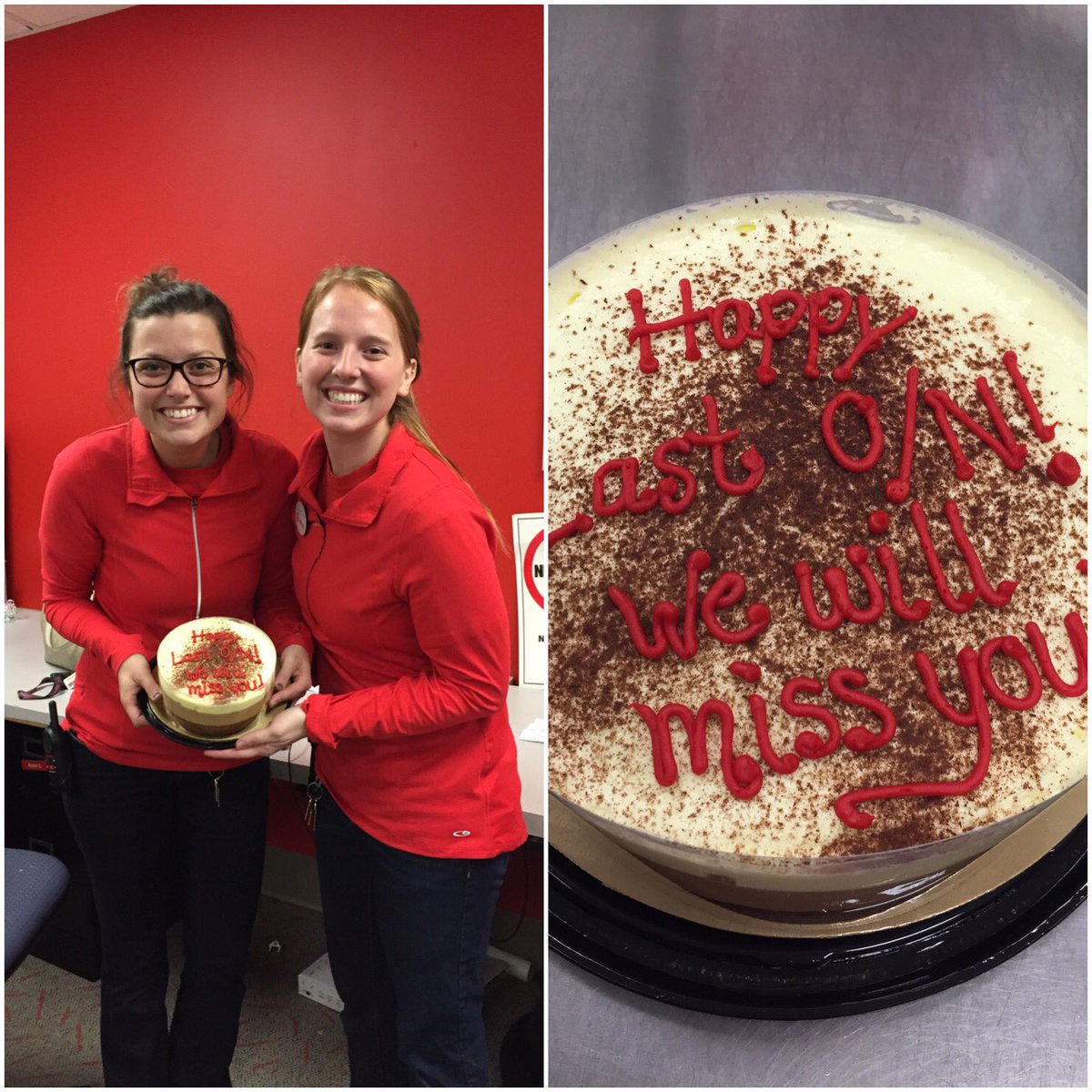 Congrats and Happy last O/N!! We will miss you!! Go Rock SrFood!!#stayingonblainetrain #byebyeLOG #helloFood <a href="/EmilyManske/">Emily Beall</a>