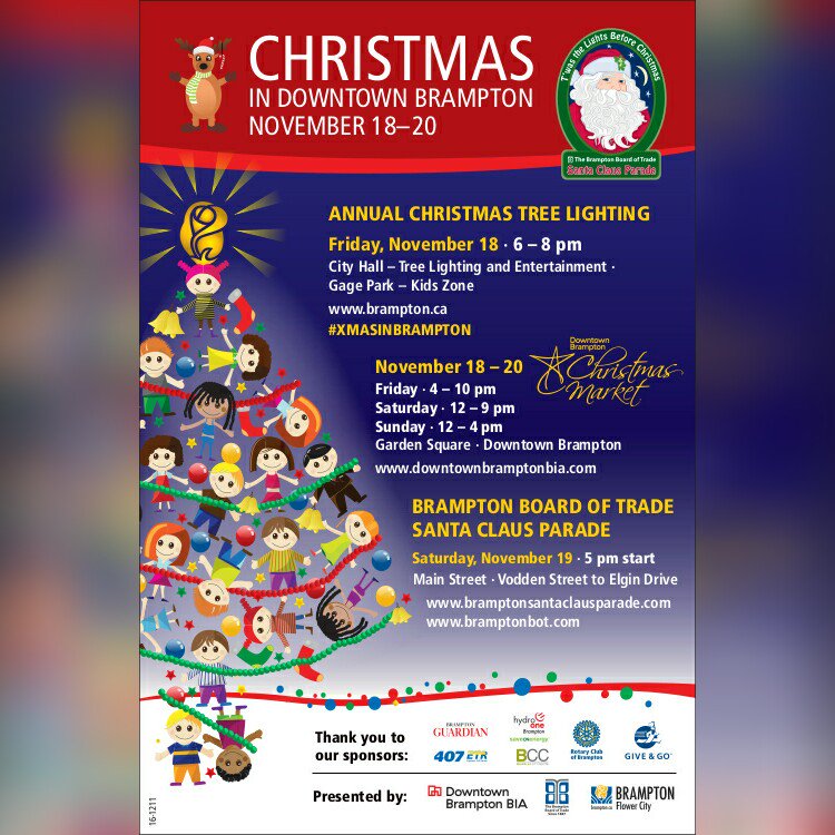 Fri Nov 18 Christmas Tree Lighting & Market City Hall/Garden Square r/Brampton