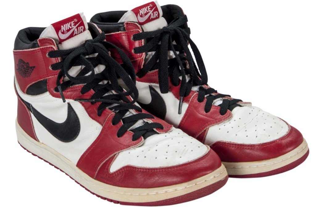 A signed game-used pair of Jordans worn by MJ his rookie year was sold ...