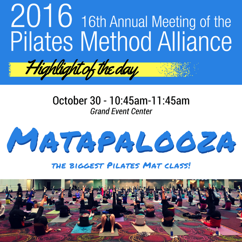 PMAtweeter's tweet photo. #PMA2016Conference #highlight of the day! MATAPALOOZA 10:45am! See you at Grand Event Center! #biggestpilatesmatclass https://t.co/9bfy046SYC