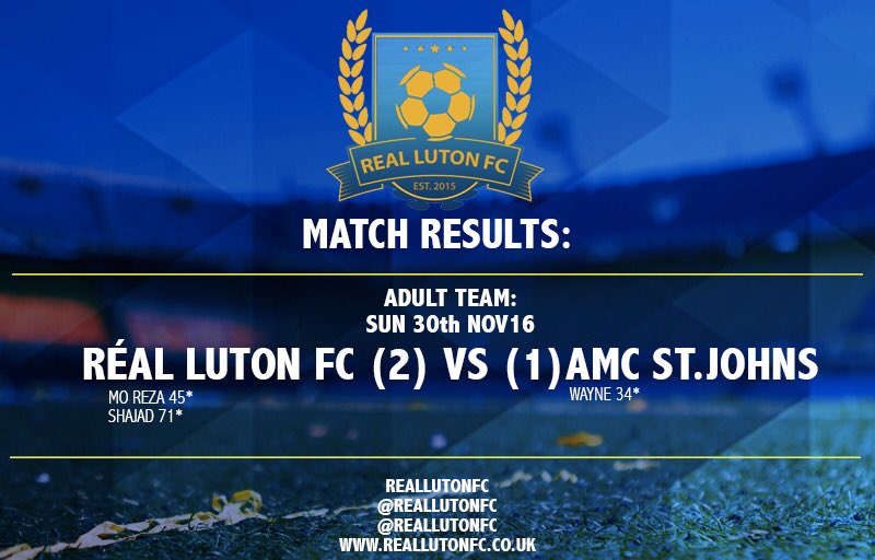reallutonfc's tweet photo. A 2-1 victory for the Adult Team this weekend. Onwards and Upwards! #sundayleaguefootball #reallutonfc #sundayleague #football #fifa https://t.co/C5uL5gFPWH