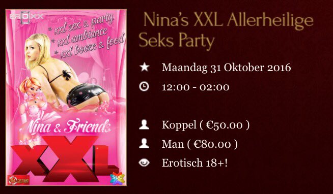 Swingersclub Eroxx maandag 31/10 extra lang open! Meer uurtjes sexplezier! 💦😋