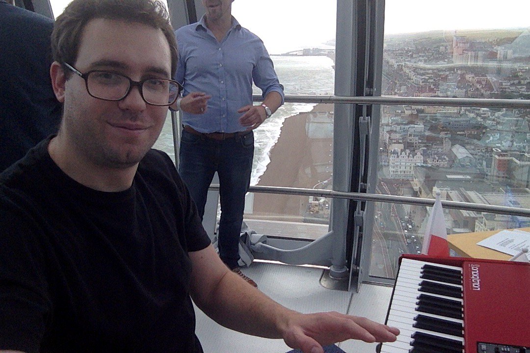 The first musician to play on the i360! @BA_i360 <a href="/British_Airways/">British Airways</a> #i360 <a href="/NordKeyboardsUK/">Nord Keyboards UK</a>