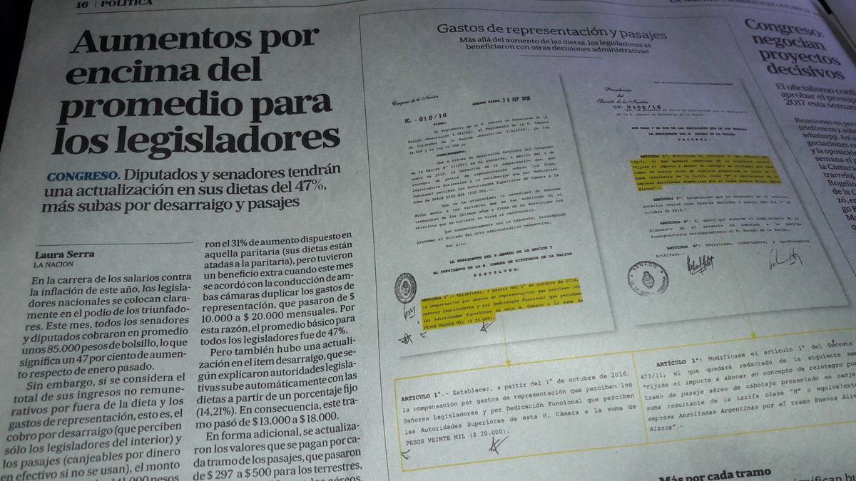 Mirá La Nación. Denunciamos el obsceno aumento del 63.6% a Diputados ($147000) cuando la mitad de los argentinos gana menos de $8000