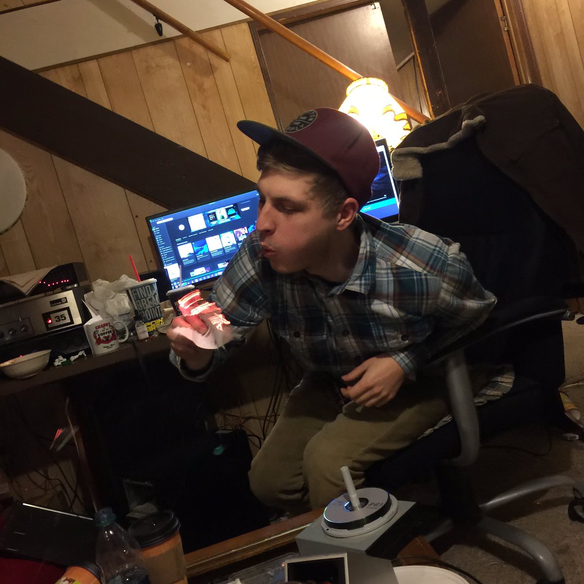 In the making of our album art. Lol at dewberts face