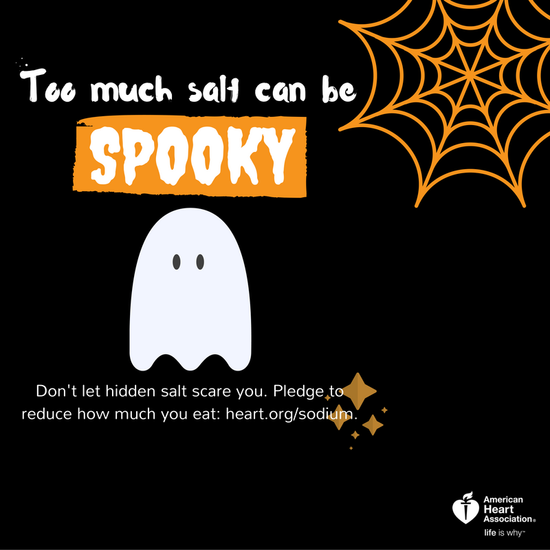 AHAMissouri's tweet photo. Don't let #salt sneak up on you this #Halloween: https://t.co/rvtW0tSwIJ. #SneakySalt https://t.co/6dsxfg72rO