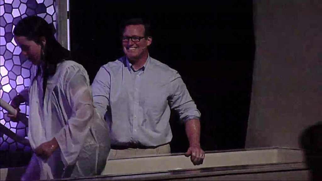 lesliecaubble's tweet photo. Watching our niece Hannah's baptism online this morning at @FBCRogers. Proud dad smile @markalanmaier! https://t.co/Y66dLYFQRf