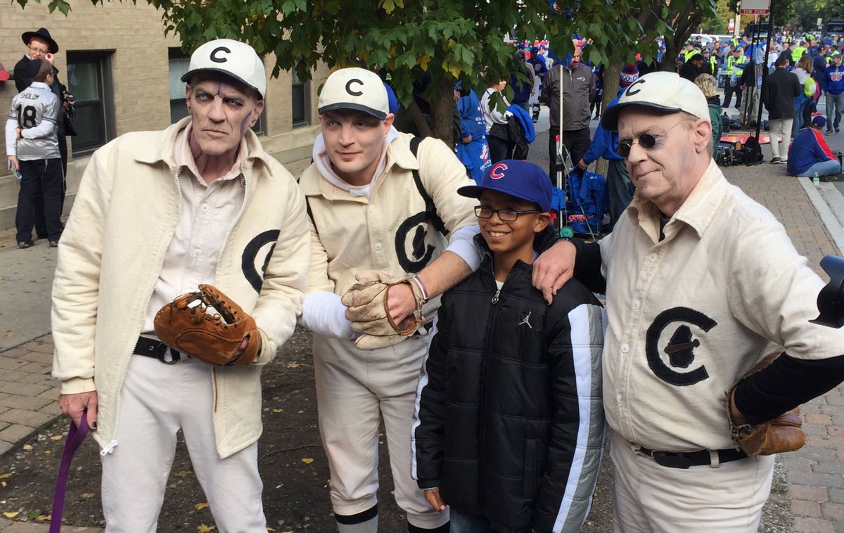 Ryan Fagan on Twitter: "The Zombie Cubs of 1908 are posing for pictures  outside Wrigley.… "
