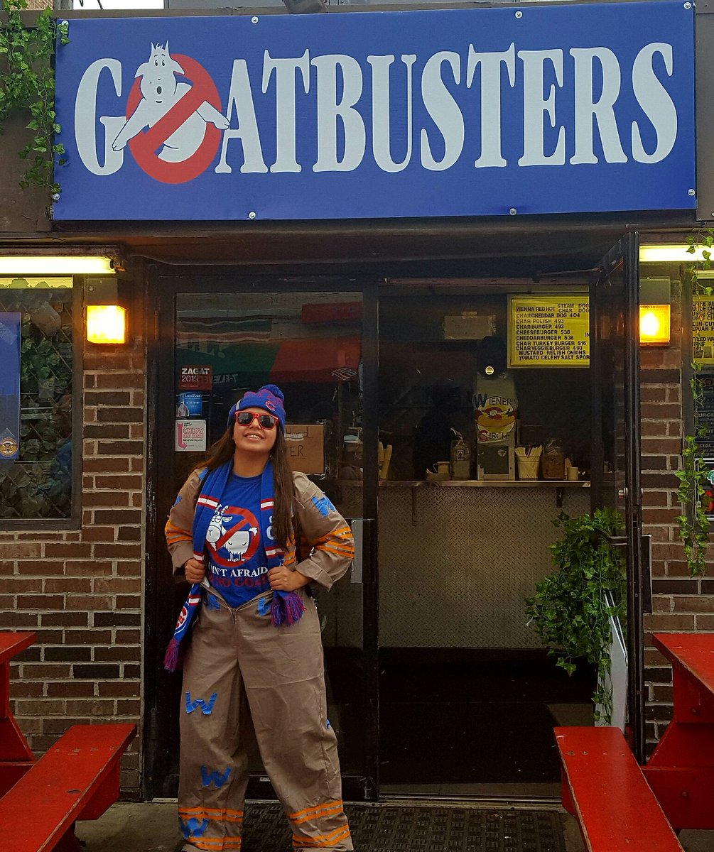 SVPokemonMaster's tweet photo. I ain't afraid of no goats @Cubs! #goatbuster #LETSGO #Game5 #WS #whoyougonnacall #weinerscircle https://t.co/rTbEDSrsAE