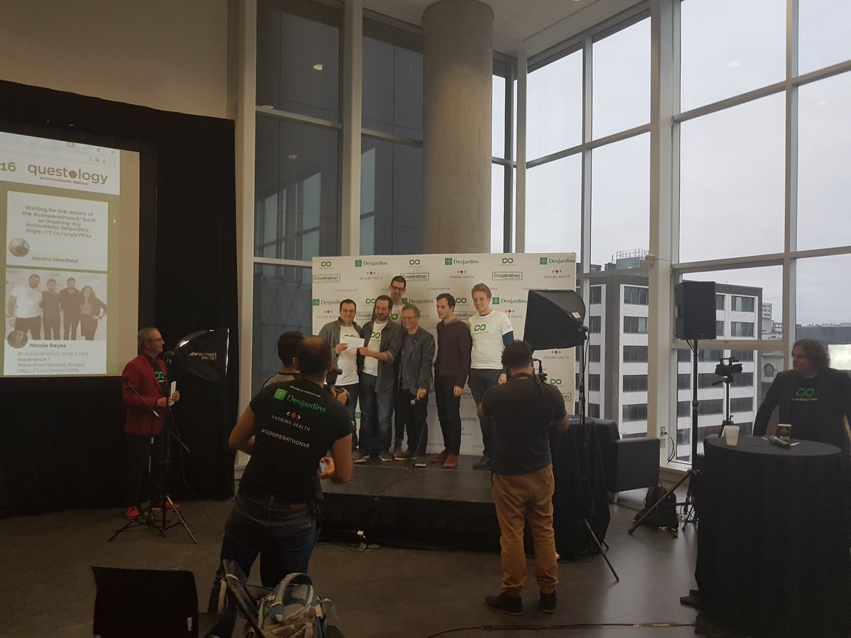 IlhamLmissaoui's tweet photo. Les finalistes du #cooperathon16 volet #fintech : #justinsuring #dodona #Junius #hypername Bravo à vous tous! #desjardinslab https://t.co/Sa6R1XtKYy
