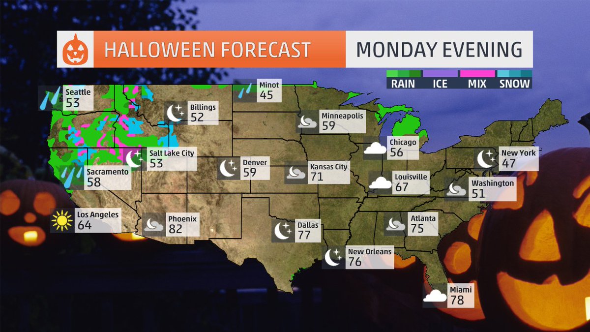 For many, the Halloween trickortreating forecast will be a treat