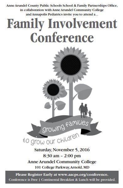 SREILAACPS's tweet photo. The @SFPartnersAACPS #FamilyInvolvementConference is coming up! Don't miss out on this #AACPSAwesome opportunity to get involved! https://t.co/JneFamPdM5