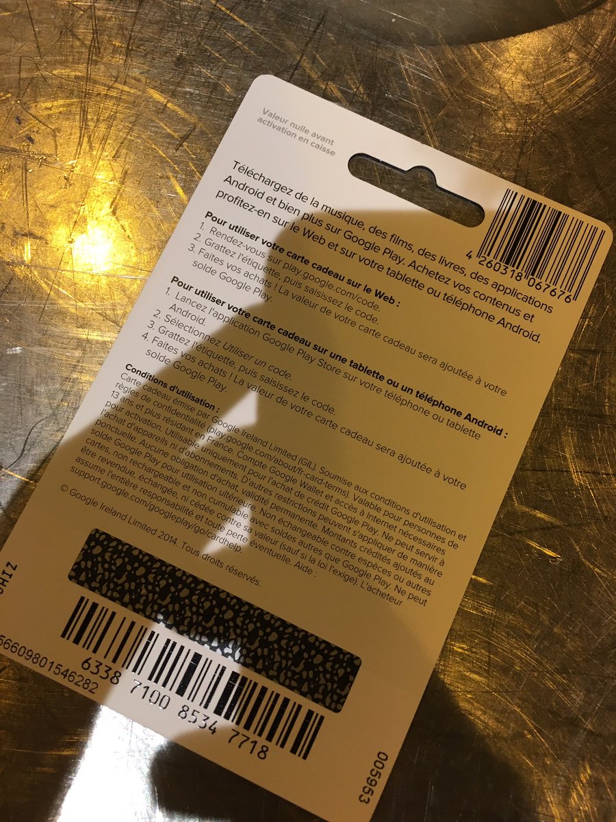 code de carte cadeau google play