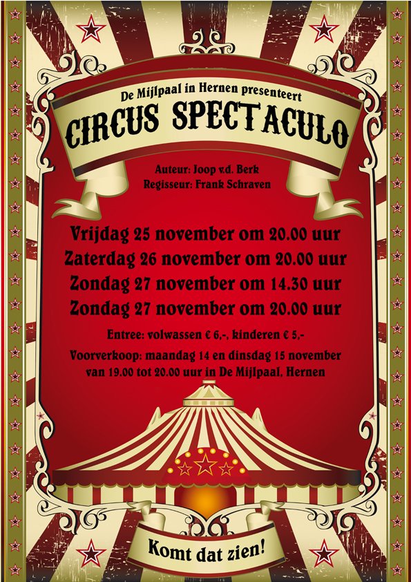 Eind november uitvoeringen van het theaterspektakel in Hernen!