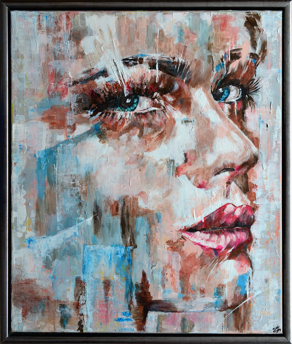 New #textured #layering #framed #modern #contemporary #homedecor #wall #pop #home #design #abstract #portrait #art  artfinder.com/product/anxiet…