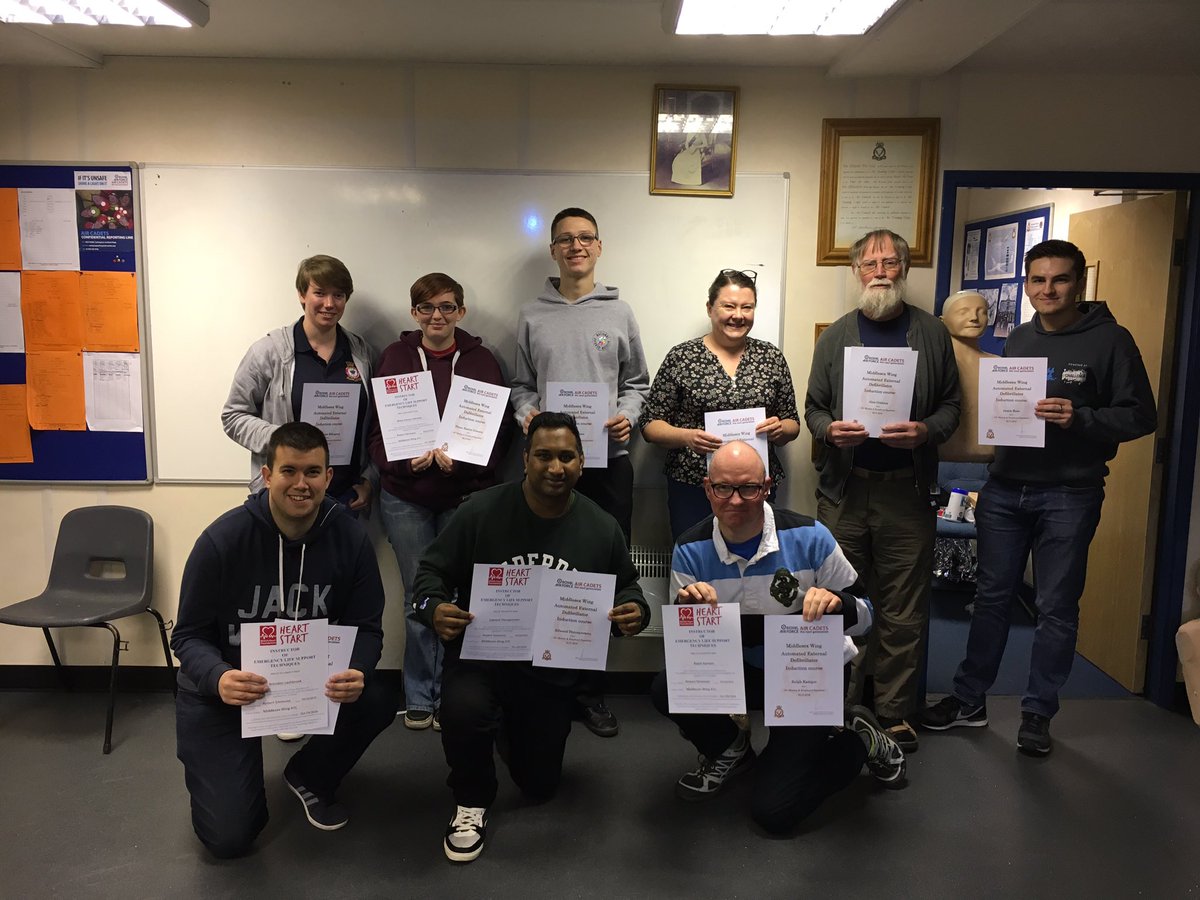 Sqn Ldr Aaron Braddy-Green RAFAC (@mddxwgfirstaid) on Twitter photo @MiddxWingATC AFA & Defib induction course now complete.Well done to the 9 students.<a href="/LaserAtc1stAid/">LASER ATC First Aid</a> <a href="/RegComdtLASER/">RC LASER</a> <a href="/ComdtAC/">Commandant RAF Air Cadets</a> <a href="/aircadetslaser/">Air Cadets LaSER</a> @MiddxWingATC AFA & Defib induction course now complete.Well done to the 9 students.<a href="/LaserAtc1stAid/">LASER ATC First Aid</a> <a href="/RegComdtLASER/">RC LASER</a> <a href="/ComdtAC/">Commandant RAF Air Cadets</a> <a href="/aircadetslaser/">Air Cadets LaSER</a>