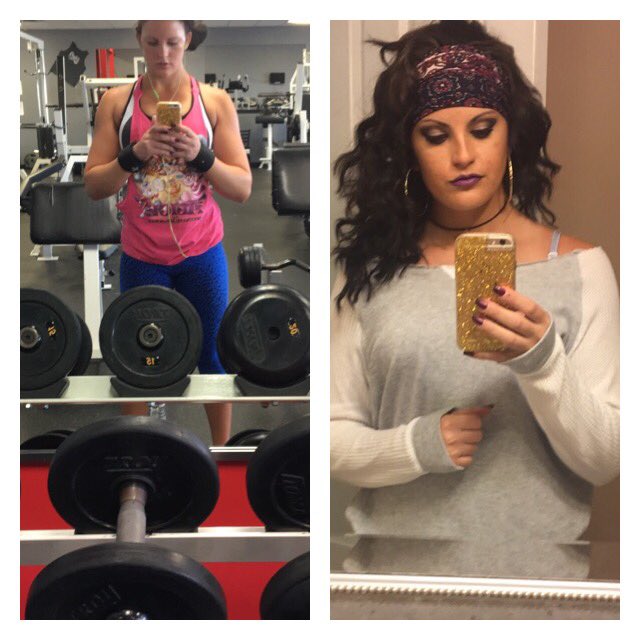 Got away from the gym clothes and got in the Halloween spirit . 💁🏽 #gymlife #Halloween 80srocker