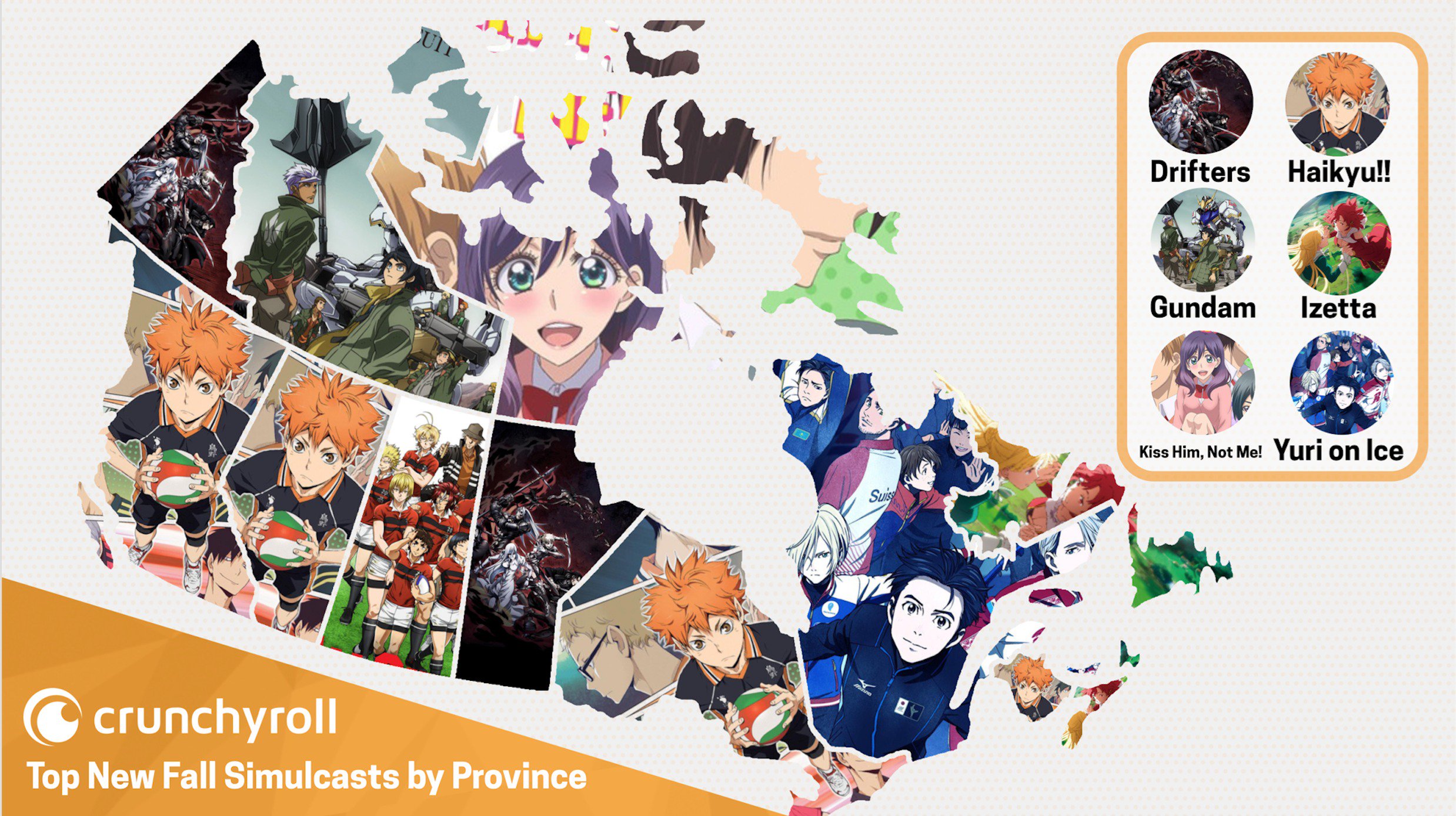 Crunchyroll on X: 🇨🇦 HELLO CANADA!! Here's Crunchyroll's Most Popular  Fall Anime by Province/Territory!  / X