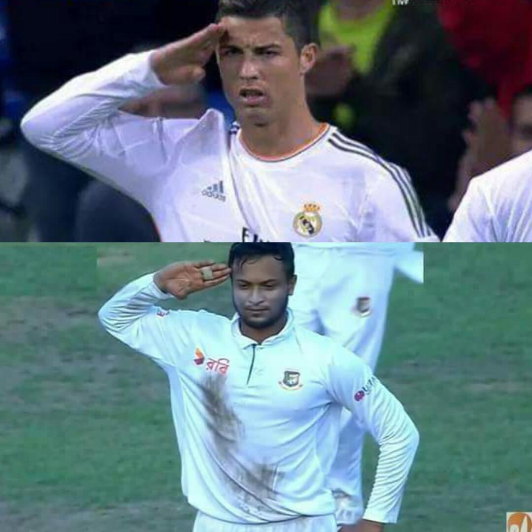 mrazizy87's tweet photo. congratulations to sakib al hassan for being the 2nd bangladeshi to experience a cristiano ronaldo moment #banvseng https://t.co/QdDyZvw9Pc
