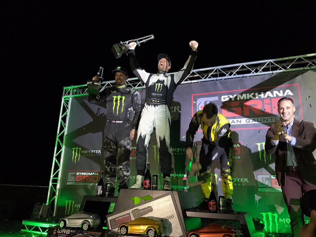 remco_v_eldik's tweet photo. Congrats to #Solberg on winning the 2016 @GymkhanaGRID and on second #mini driver #Doran and 3th #Nitiss
thx to @kblock43 & @MonsterEnergy https://t.co/2x0ijEevo2