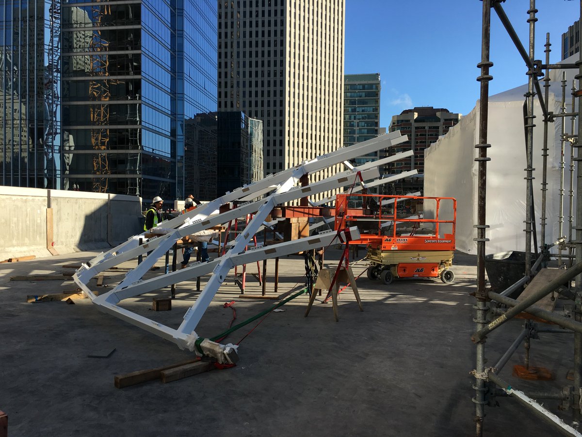 nupressgroup's tweet photo. Transbay tension skylights start to take shape https://t.co/1S44KgcwIU