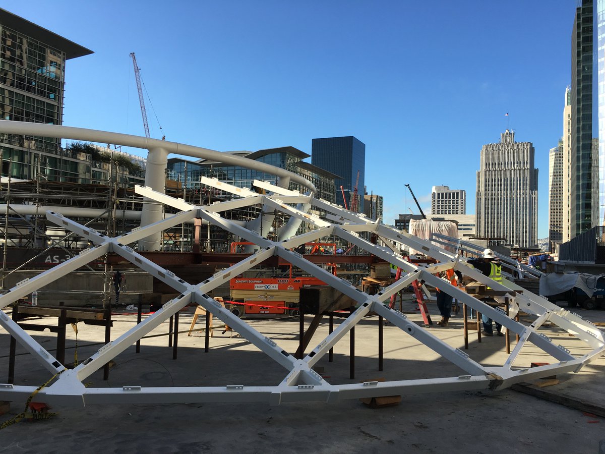 nupressgroup's tweet photo. Transbay tension skylights start to take shape https://t.co/1S44KgcwIU