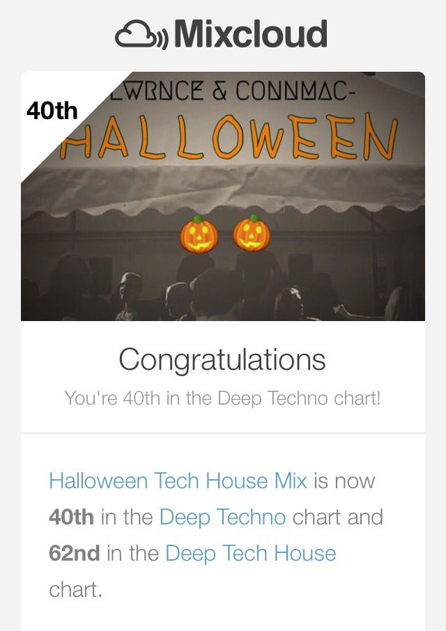 LWRNCE_CONNMAC's tweet photo. New Halloween Tech House mix is up to 40th on @mixcloud after less than 24 hours! 🎃Listen here 🔊🔊 https://t.co/hHB0Wk1YWC #techhouse #techno https://t.co/JlyZhdRwe6