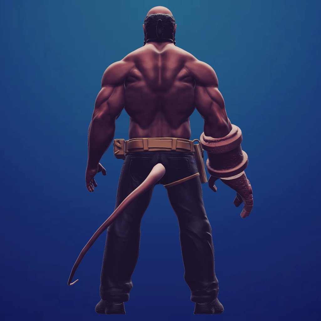 3d_manic's tweet photo. Finally done with my Hellboy - Character Fan Art, check it out, let me know what you think ;-) #pixologic #zbrush #Sculptures #BPRRender https://t.co/cX43aSc2re