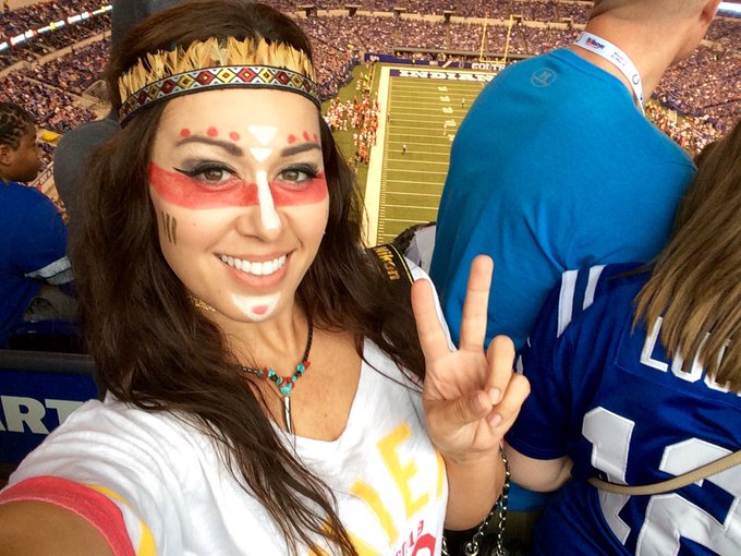 I come in peace #Indianapolis! Channeling my #Cherokee heritage for a @Chiefs win today ✌🏻️🏈🔥 #NFL #football