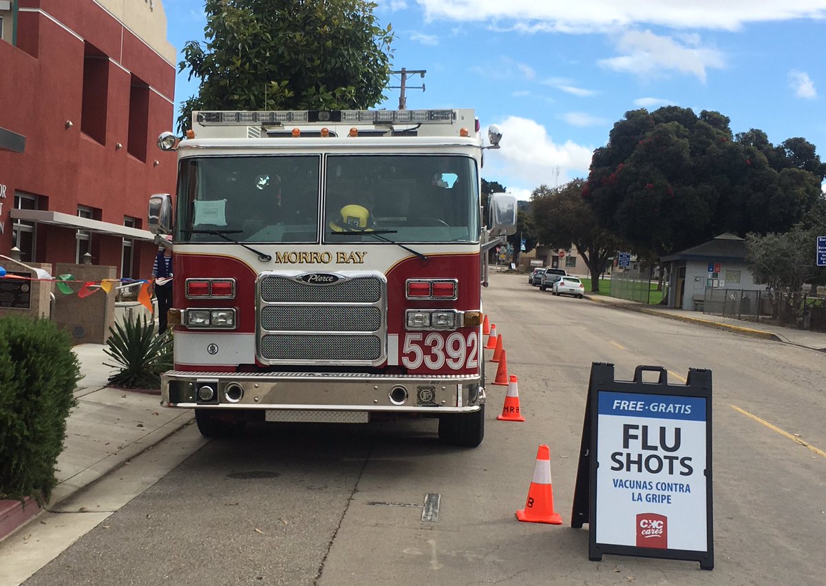 MorroBayFire's tweet photo. Still have time. (4 pm ) to get your flu shot and learn about affordable healthcare options at the MB Fire Department,(715 Harbor St, MB) https://t.co/429LahcYpv