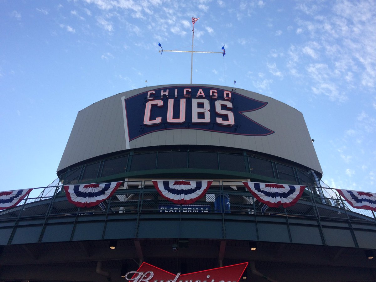 mwdegner's tweet photo. Let's get this last game at Wrigley! #FlyTheW #108 #winitforharry #WeAreGood #thisteamisdifferent #seeuincleveland https://t.co/xXO1D2pDW6