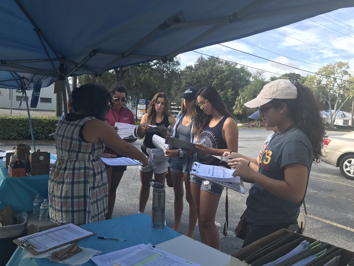 MattEngsby's tweet photo. A big thank you to all of our Flagler Students who came out to canvass for Hillary instead of Homework!!! #FlaglerTogether #HillaryforFL https://t.co/ZIDtTNMV38