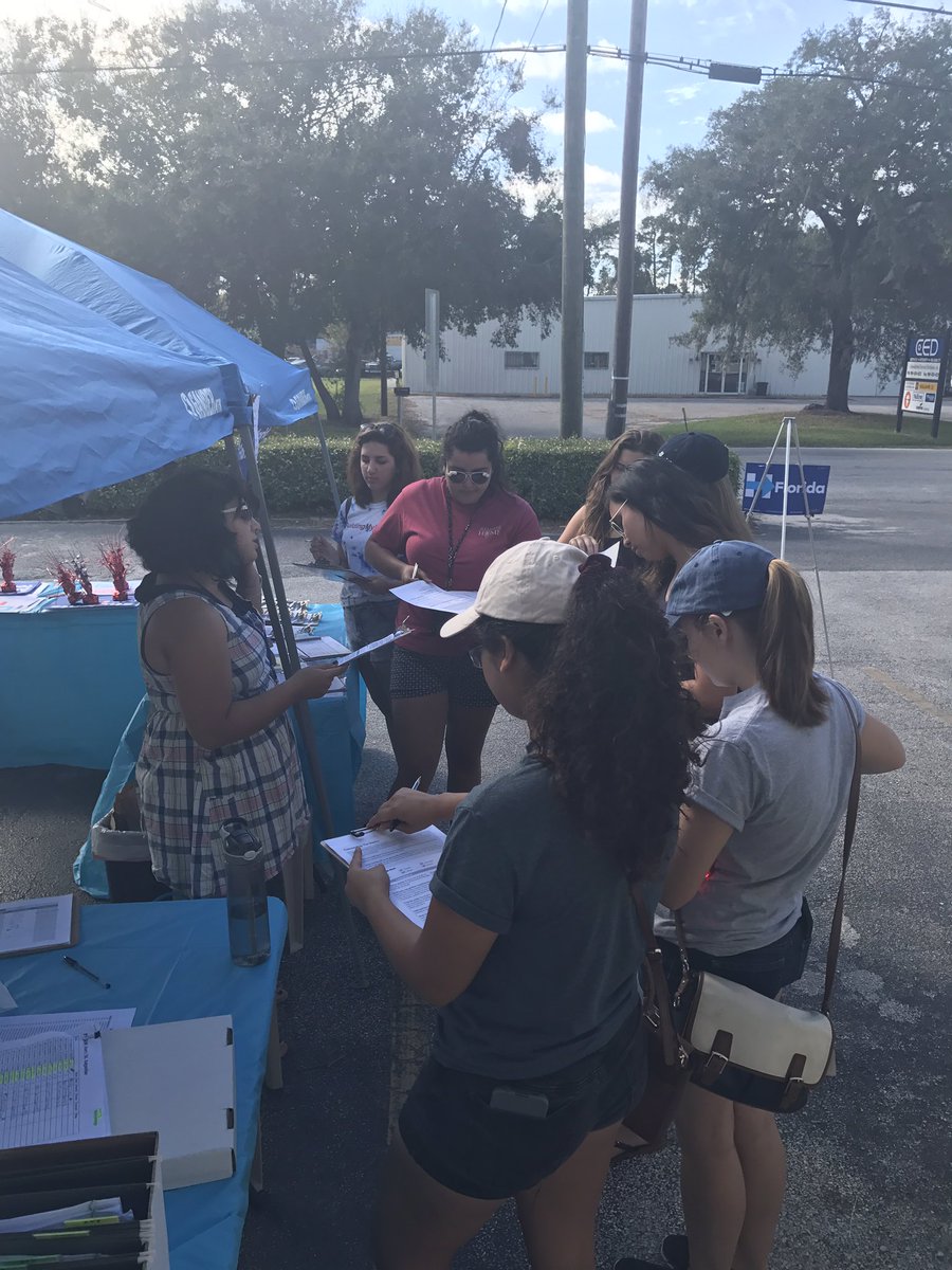 MattEngsby's tweet photo. A big thank you to all of our Flagler Students who came out to canvass for Hillary instead of Homework!!! #FlaglerTogether #HillaryforFL https://t.co/ZIDtTNMV38