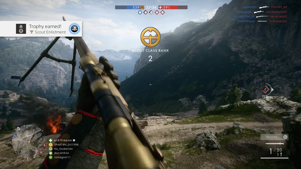spartan88gamer's tweet photo. Scout Sniper Level '2' #BF1 #RTMR #Conquest https://t.co/nJENQnZNvy