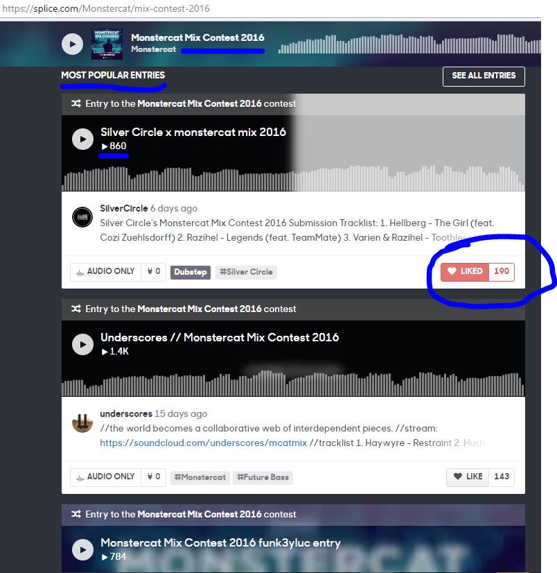 Thanks! to <a href="/splice/">Splice</a> <a href="/Monstercat/">Monstercat</a> for the #monstercat #mix2016 #contest and to all my fans! for their support making it the Most Popular Entry!