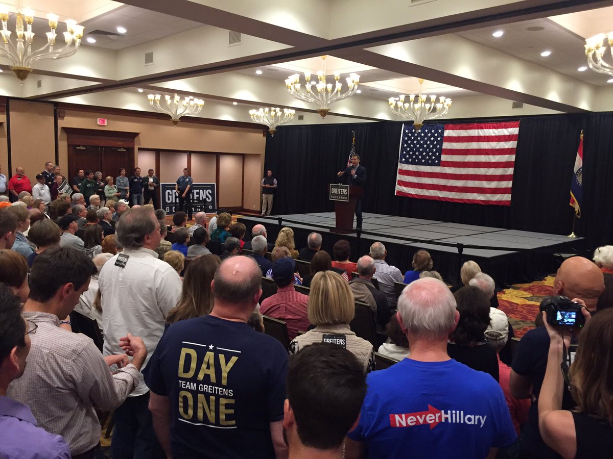 This St. Louis crowd is ready to take our state in a new direction! #TeamGreitens