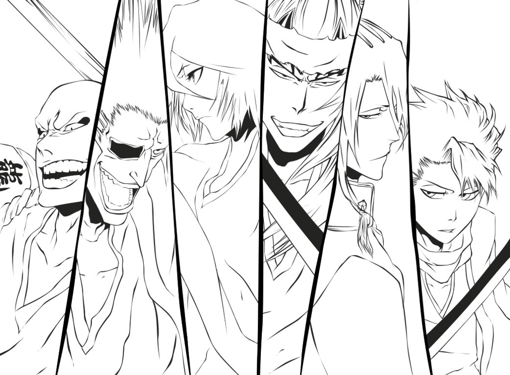 Abdullah_a091's tweet image. #تلويني ل روكيا + زاراكي + ايكاكو + بياكيا + توشيرو اخذ مني جهد &quot;\ 
قبل + بعد التلوين 
#كلنا_ملونين #blaech #انمي