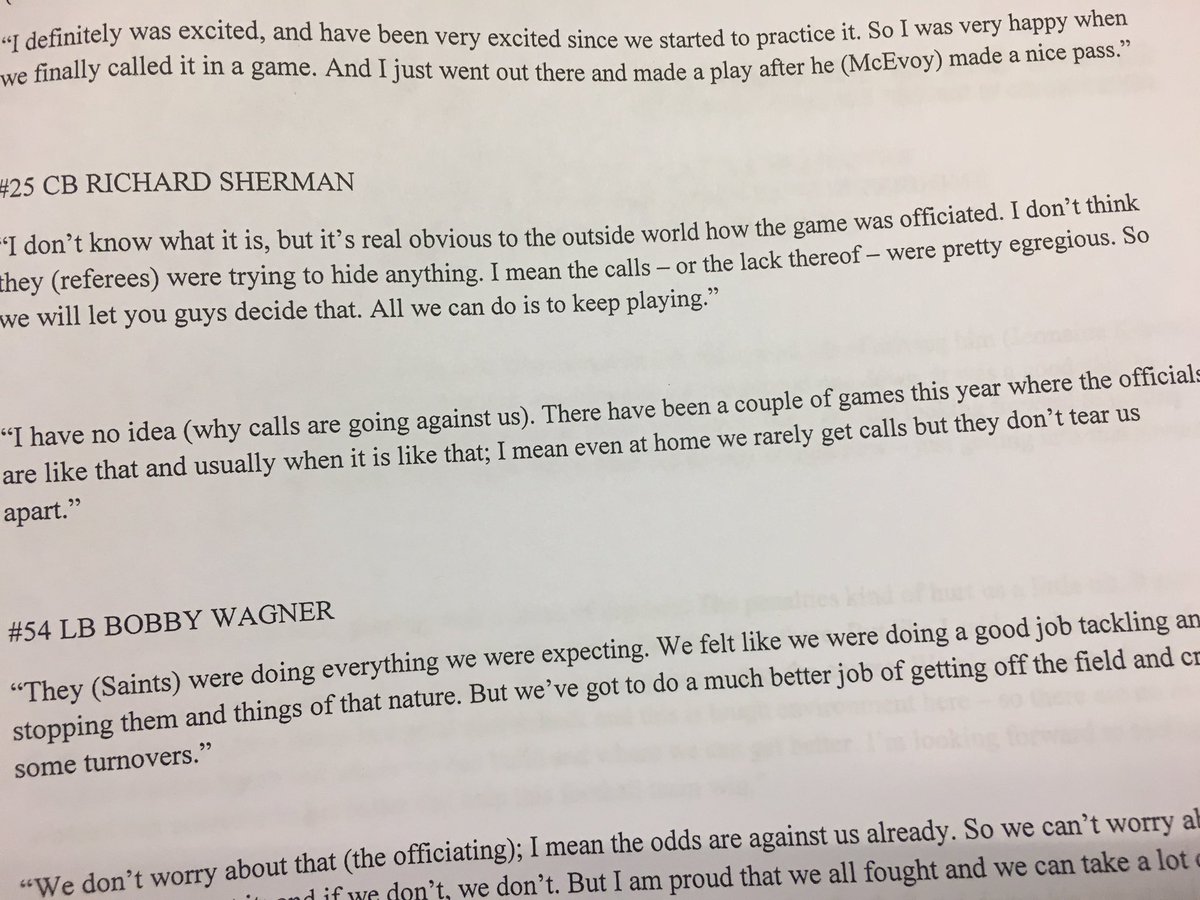 bob condotta on twitter official quote sheet quotes from richard