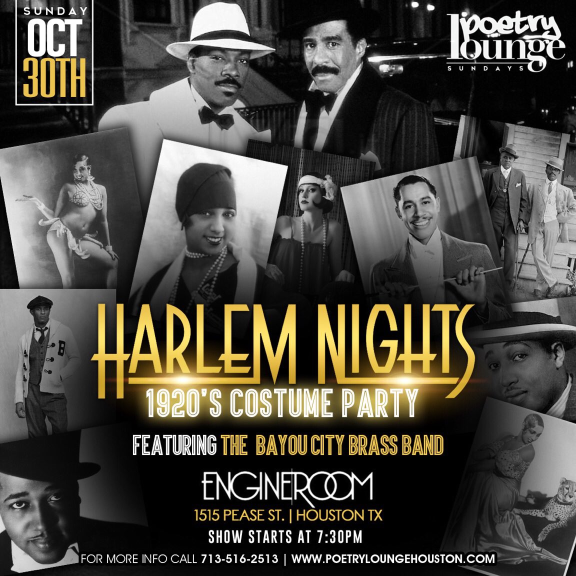 Halloween weekend isn't over! #PoetryLounge presents Harlem Nights - a '20s themed evening with live entertainment.