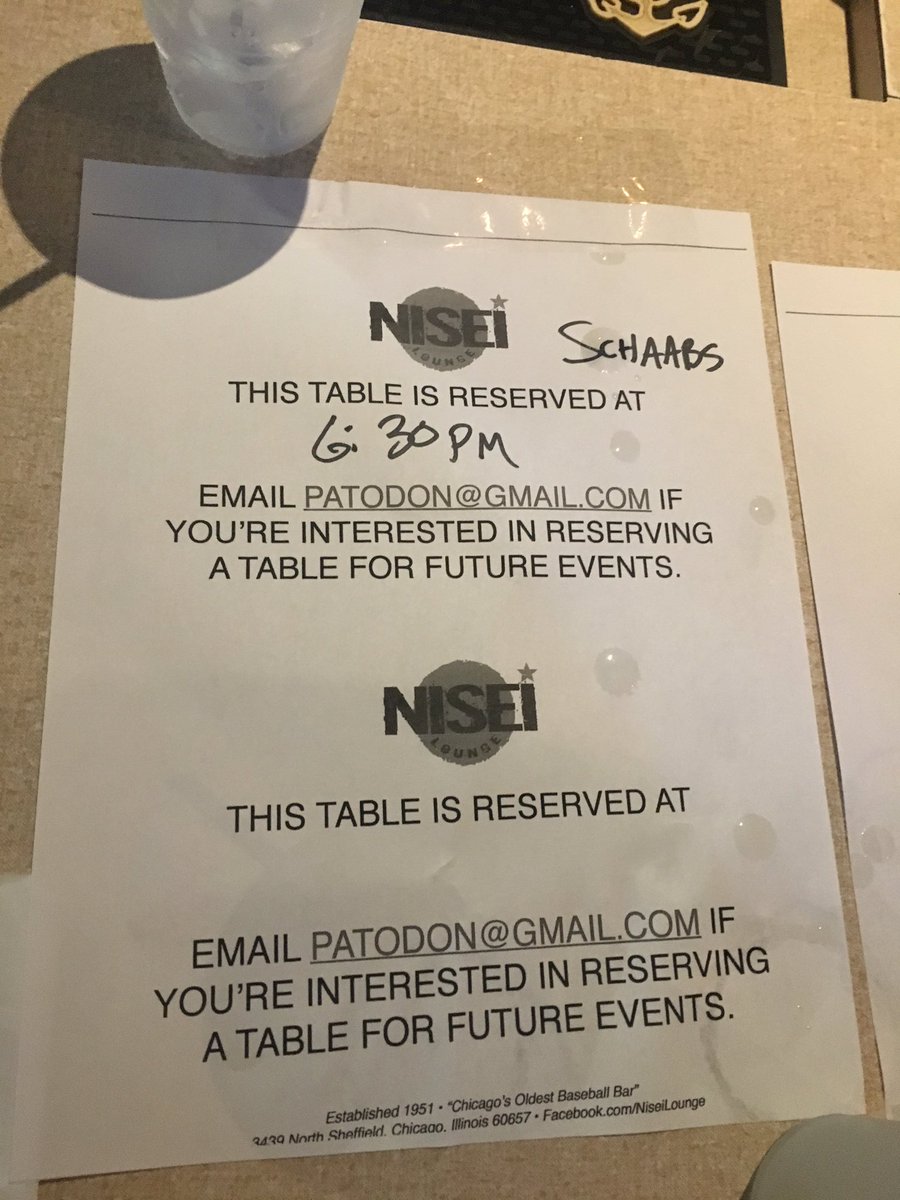 schaabs's tweet image. Finally, I'm a VIP somewhere.  @NiseiLounge @89Cubs