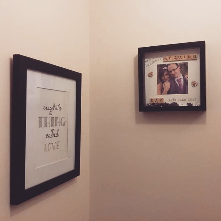 craftbykay's tweet photo. A personalised wedding day keepsake frame settling into its new home ❤ #weddinggift #personalised #keepsake #handmade #CraftByKay https://t.co/O37mOIwvYM