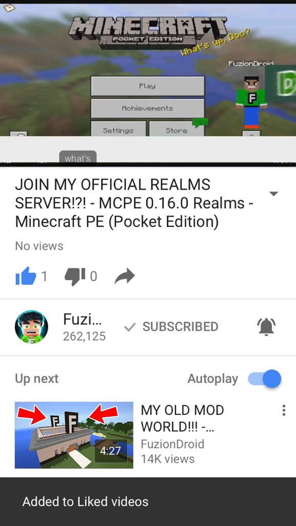 Fuziondroid On Twitter Join My Official Realms Server Mcpe