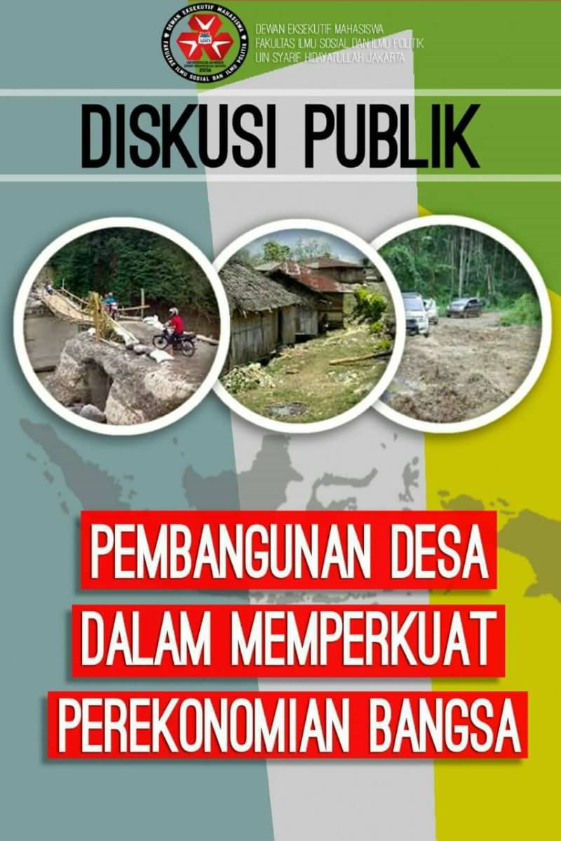 Hadiri diskusi publik "Pembangunan Desa Dalam Memperkuat Perekonomian Bangsa". Yang akan diselenggarakan pada: